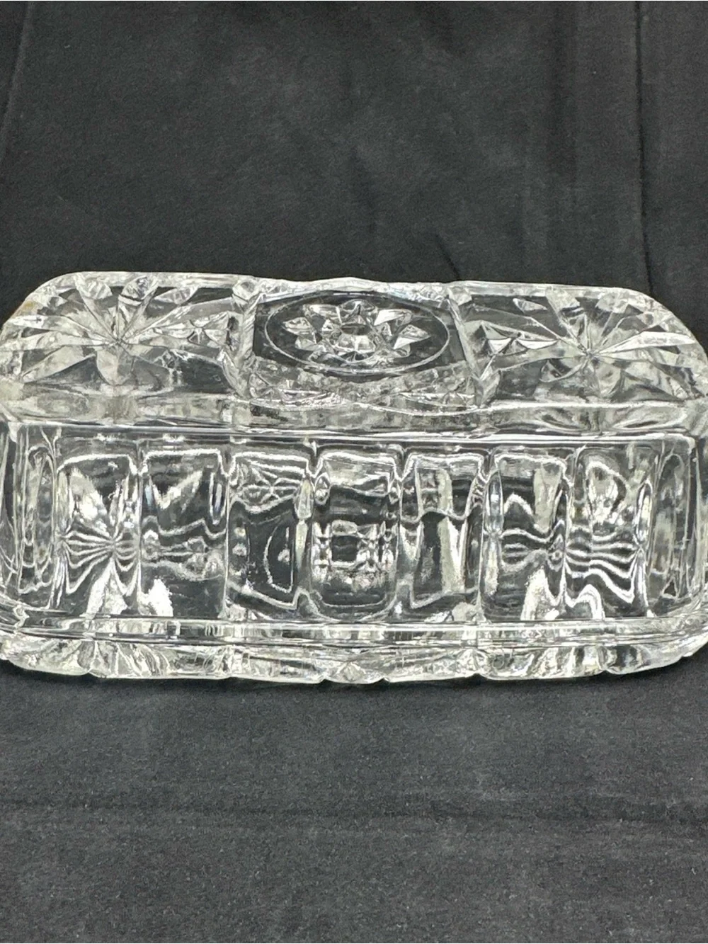 Vintage Anchor Hocking Star of David Butter Keeper + Relish Tray